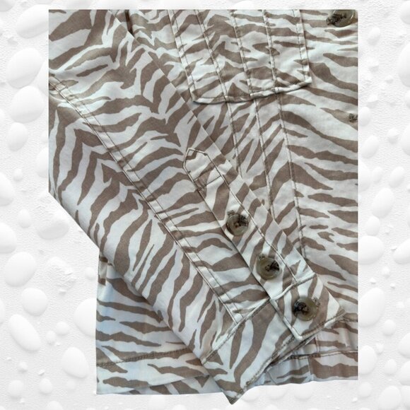 Kenzie Pebble Zebra Stretch Jacket S: XL NWT - Picture 8 of 12